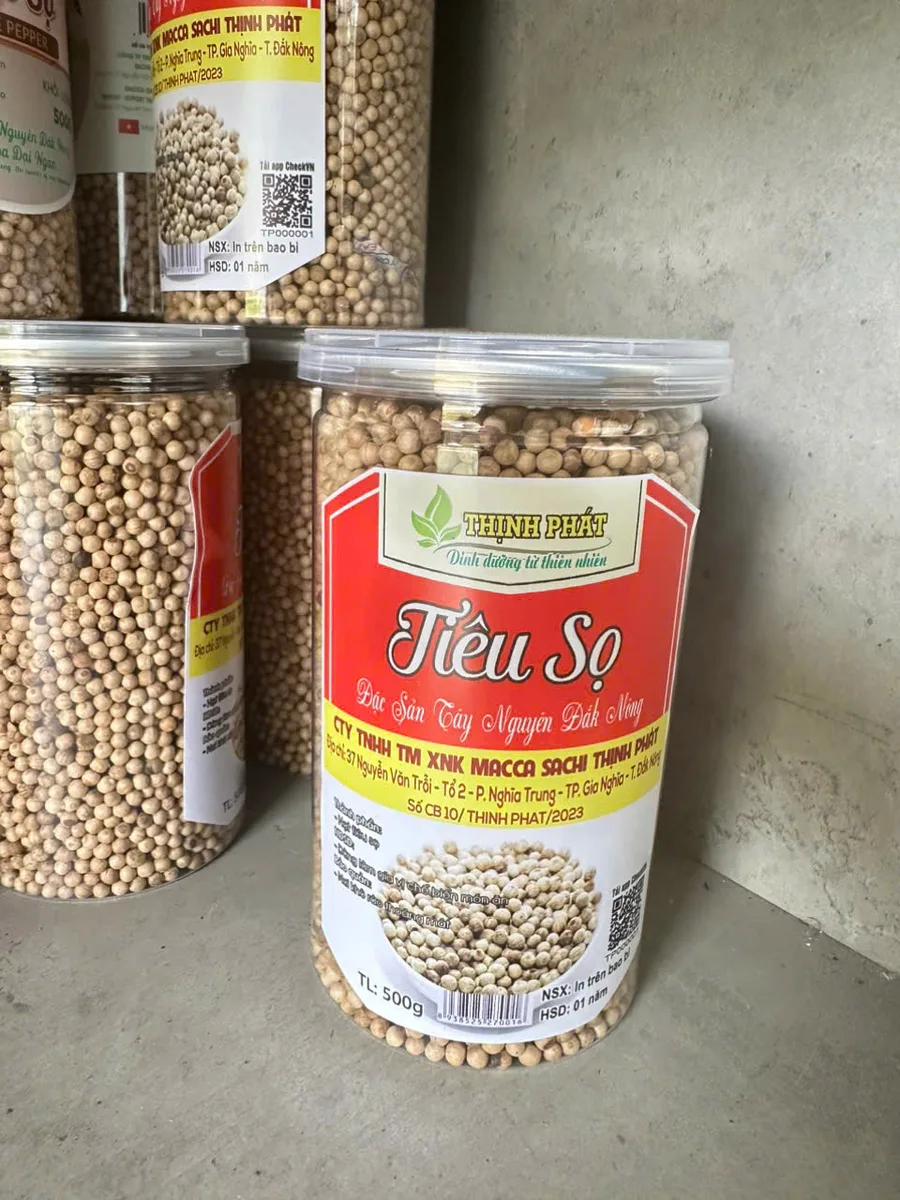 Vietnamese white peppercorns prepared for export programs